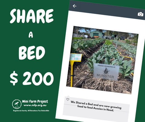 SHARE A BED - $200 for a year - Tax Deductible Donation ABN 88606937286 The Mini Farm Project Ltd