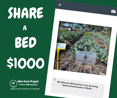 SHARE A BED - $1000 for a year - Tax Deductible Donation ABN 88606937286 The Mini Farm Project Ltd