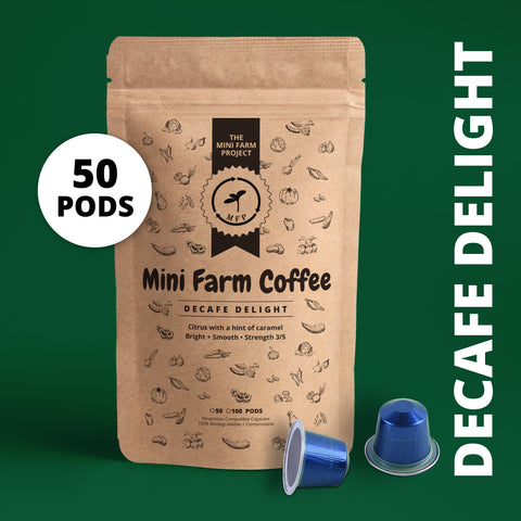 Decafe Delight - PODS 50 - Mini Farm Coffee - Nespresso Compatible