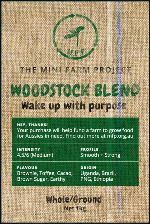 Coffee 1 kg Bag - Woodstock Farm Blend - Ground